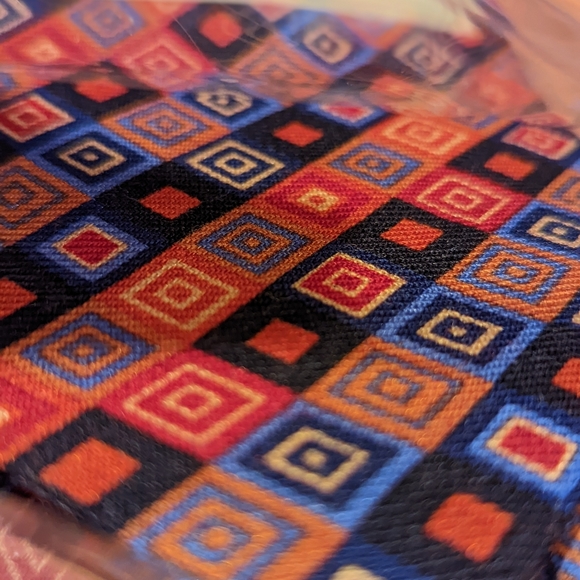 Geometric ETRO tie red, orange and blue - Picture 3 of 4